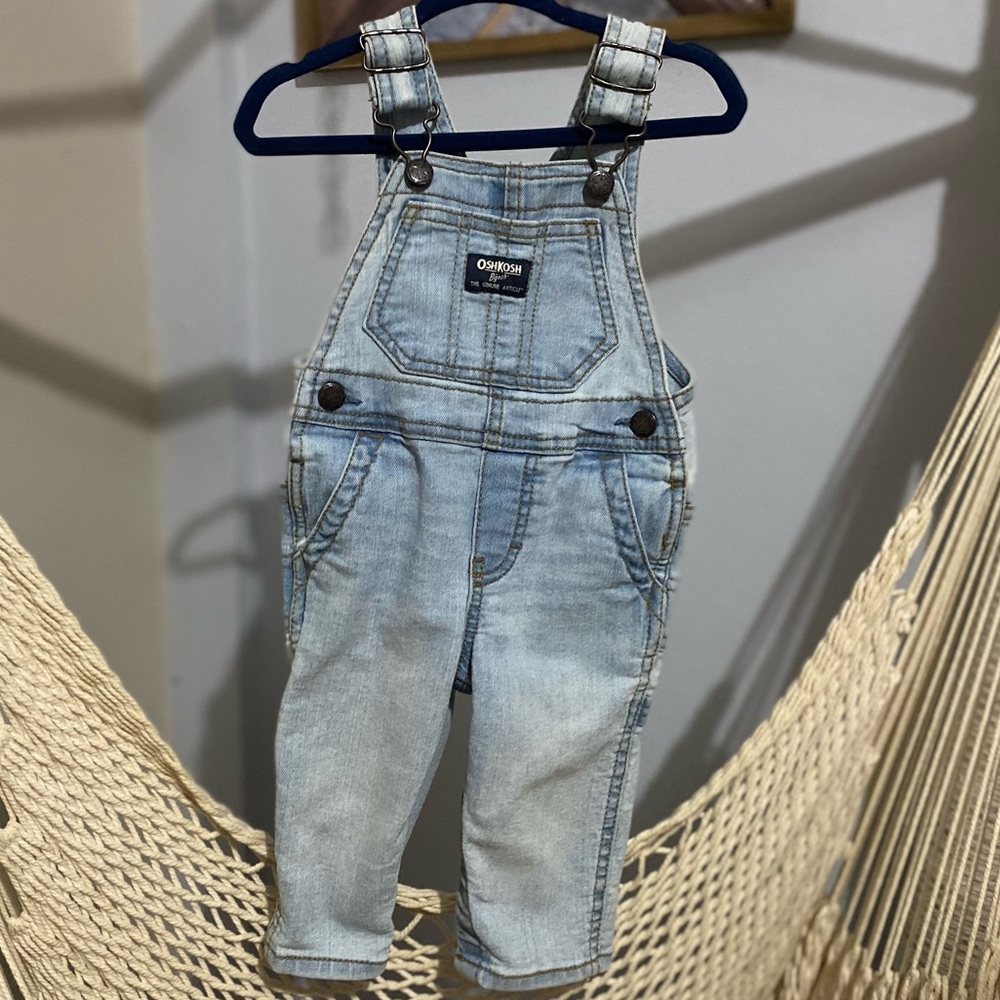 OshKosh B'Gosh Boys Overalls Jean Light Wash Denim 6months